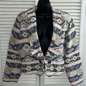 Vintage Southwest Canyon Western Festival Cotton Blazer